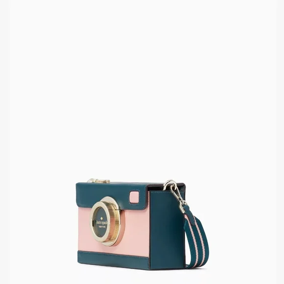 KATE SPADE NWOT Oh Snap Camera Crossbody Novelty Bag Pink And Green - Picture 13 of 13